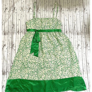 Lilly Pulitzer Womens Green White Silk Dress Size 6 Tie On Side Sleeveless Lined